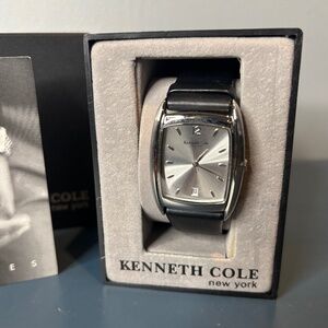 Kenneth Cole New York Stainless Steel Watch with Leather Band - NWOT